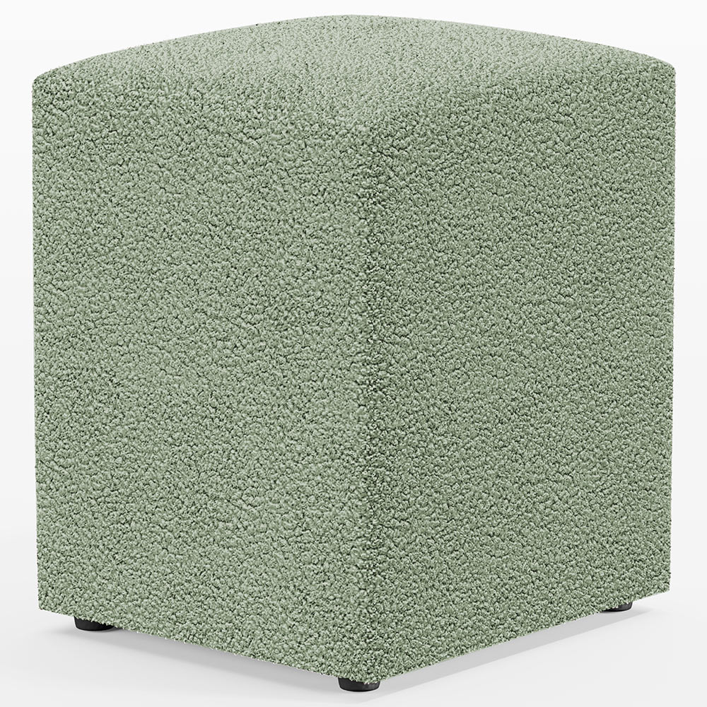 Puff Quadrado Decorativo Sala De Estar L02 Bouclê Oliva - Lyam Decor