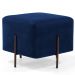 Puff Quadrado Decorativo Status 45x45 D02 Pés de Aço Veludo Azul Oxford C-304 - Lyam Decor