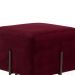 Puff Quadrado Decorativo Status D02 Pés de Aço Veludo Marsala C-278 - Lyam Decor