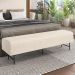 Puff Recamier Decorativo com Pés Industrial 140cm Novara P05 Linho Creme - Lyam Decor