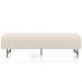 Puff Recamier Decorativo com Pés Industrial 140cm Novara P05 Linho Creme - Lyam Decor