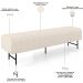 Puff Recamier Decorativo com Pés Industrial 140cm Novara P05 Linho Creme - Lyam Decor