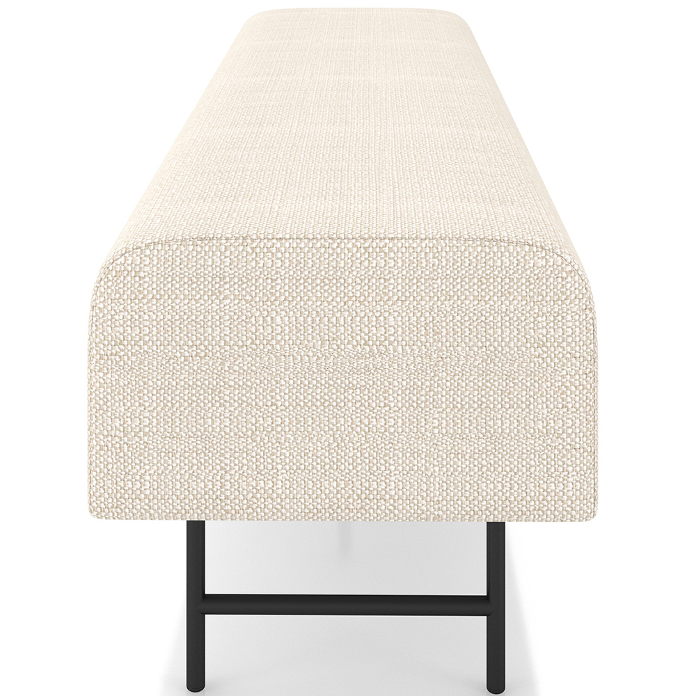 Puff Recamier Decorativo com Pés Industrial 140cm Novara P05 Linho Creme - Lyam Decor