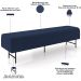 Puff Recamier Decorativo com Pés Industrial 140cm Novara P05 Veludo Azul Marinho - Lyam Decor