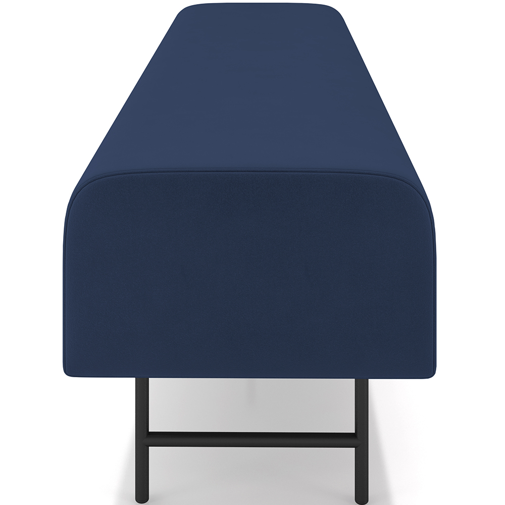 Puff Recamier Decorativo com Pés Industrial 140cm Novara P05 Veludo Azul Marinho - Lyam Decor