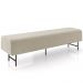 Puff Recamier Decorativo com Pés Industrial 140cm Novara P05 Veludo Bege - Lyam Decor