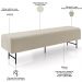 Puff Recamier Decorativo com Pés Industrial 140cm Novara P05 Veludo Bege - Lyam Decor