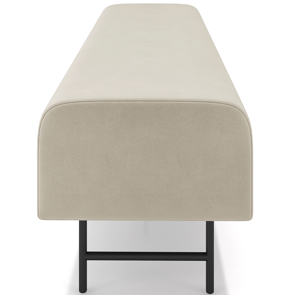Puff Recamier Decorativo com Pés Industrial 140cm Novara P05 Veludo Bege - Lyam Decor