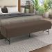 Puff Recamier Decorativo com Pés Industrial 140cm Novara P05 Veludo Marrom - Lyam Decor