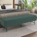 Puff Recamier Decorativo com Pés Industrial 140cm Novara P05 Veludo Verde Musgo - Lyam Decor