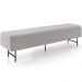 Puff Recamier Decorativo com Pés Industrial 160cm Novara P05 Veludo Cinza - Lyam Decor