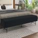 Puff Recamier Decorativo com Pés Industrial 160cm Novara P05 Veludo Preto - Lyam Decor
