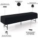 Puff Recamier Decorativo com Pés Industrial 160cm Novara P05 Veludo Preto - Lyam Decor