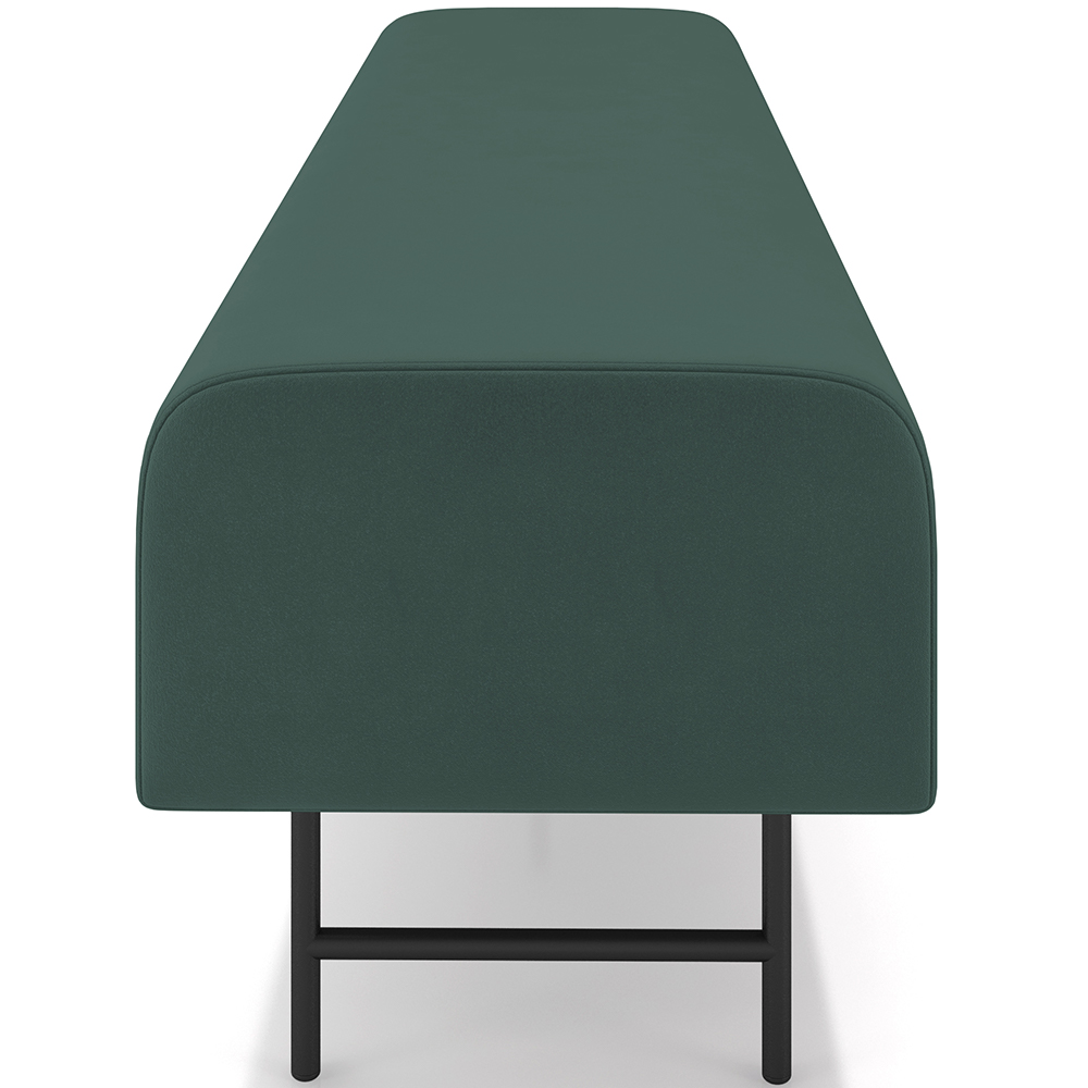 Puff Recamier Decorativo com Pés Industrial 160cm Novara P05 Veludo Verde Musgo - Lyam Decor