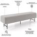 Puff Recamier Decorativo com Pés Industrial 195cm Novara P05 Veludo Cinza - Lyam Decor