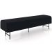 Puff Recamier Decorativo com Pés Industrial 195cm Novara P05 Veludo Preto - Lyam Decor