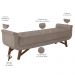 Puff Recamier Decorativo com Pés em Madeira 140 cm Itália P05 Veludo Bege - Lyam Decor