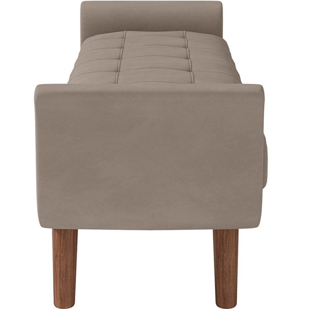 Puff Recamier Decorativo com Pés em Madeira 140 cm Itália P05 Veludo Bege - Lyam Decor
