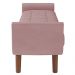 Puff Recamier Decorativo com Pés em Madeira 140 cm Itália P05 Veludo Rosê - Lyam