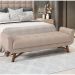 Puff Recamier Decorativo com Pés em Madeira 160 cm Itália P05 Linho Bege - Lyam Decor