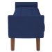 Puff Recamier Decorativo com Pés em Madeira 160 cm Itália P05 Veludo Azul Marinho - Lyam