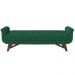 Puff Recamier Decorativo com Pés em Madeira 160 cm Itália P05 Veludo Verde - Lyam