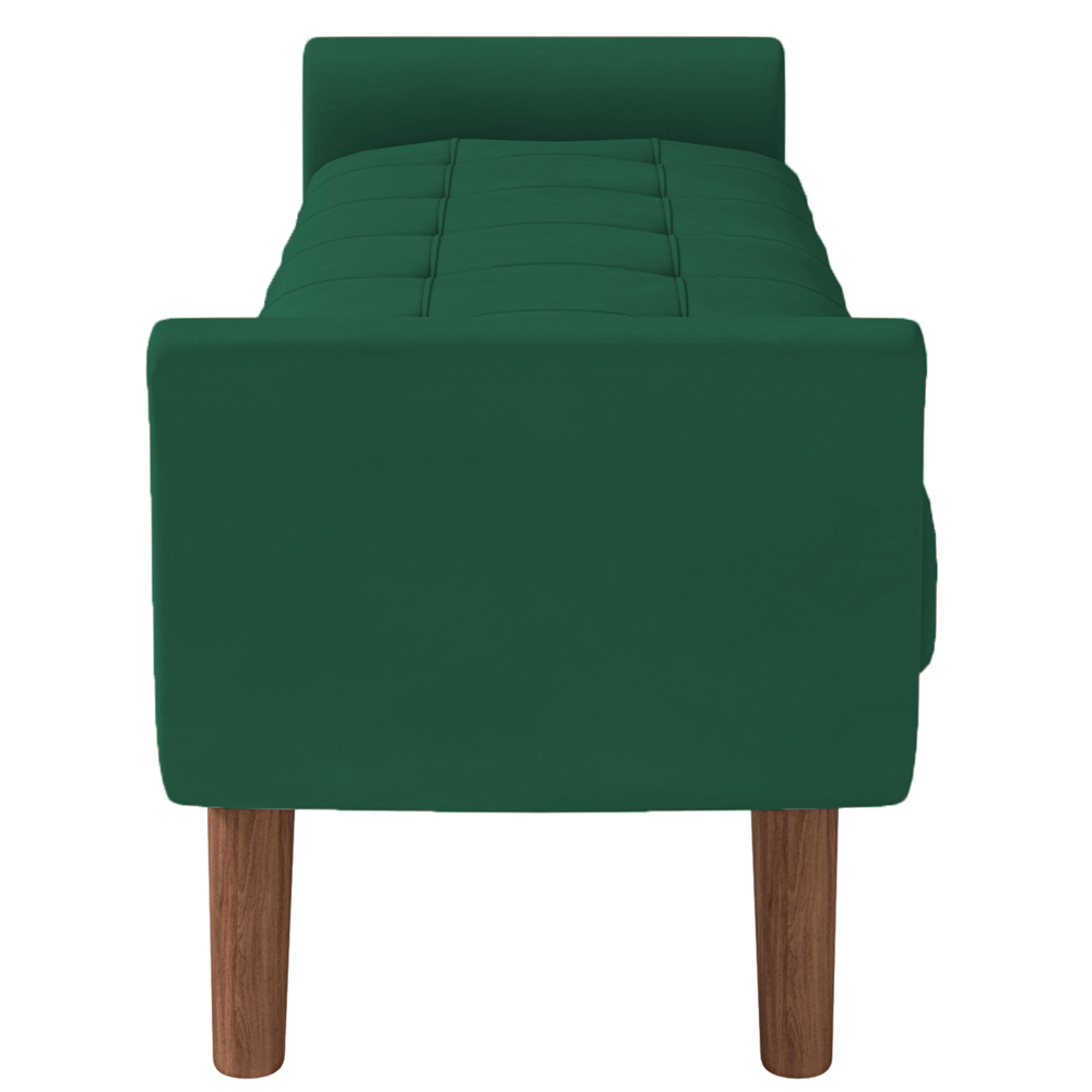 Puff Recamier Decorativo com Pés em Madeira 160 cm Itália P05 Veludo Verde - Lyam