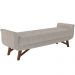 Puff Recamier Decorativo com Pés em Madeira 195 cm Itália P05 Linho Bege Claro - Lyam Decor