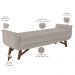 Puff Recamier Decorativo com Pés em Madeira 195 cm Itália P05 Linho Bege Claro - Lyam Decor