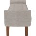 Puff Recamier Decorativo com Pés em Madeira 195 cm Itália P05 Linho Bege Claro - Lyam Decor