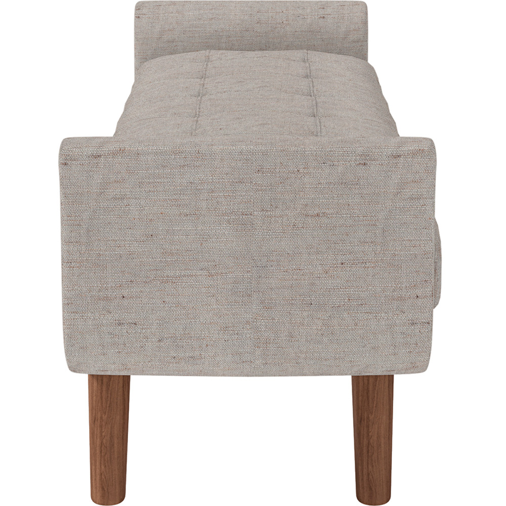Puff Recamier Decorativo com Pés em Madeira 195 cm Itália P05 Linho Bege Claro - Lyam Decor