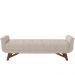 Puff Recamier Decorativo com Pés em Madeira 195 cm Itália P05 Linho Creme - Lyam Decor