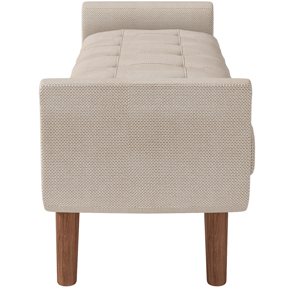 Puff Recamier Decorativo com Pés em Madeira 195 cm Itália P05 Linho Creme - Lyam Decor