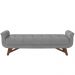 Puff Recamier Decorativo com Pés em Madeira 195 cm Itália P05 Veludo Cinza - Lyam