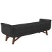 Puff Recamier Decorativo com Pés em Madeira 195 cm Itália P05 Veludo Preto - Lyam