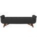 Puff Recamier Decorativo com Pés em Madeira 195 cm Itália P05 Veludo Preto - Lyam