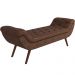 Puff Recamier Decorativo com Tachas 140 cm Santorini P05 Corino Marrom - Lyam Decor