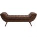 Puff Recamier Decorativo com Tachas 140 cm Santorini P05 Corino Marrom - Lyam Decor