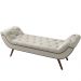 Puff Recamier Decorativo com Tachas 140 cm Santorini P05 Facto Dunas Pérola - Lyam Decor