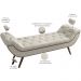 Puff Recamier Decorativo com Tachas 140 cm Santorini P05 Facto Dunas Pérola - Lyam Decor