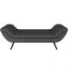 Puff Recamier Decorativo com Tachas 140 cm Santorini P05 Linho Cinza Escuro - Lyam Decor