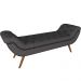 Puff Recamier Decorativo com Tachas 140 cm Santorini P05 Linho Cinza Escuro - Lyam Decor