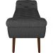 Puff Recamier Decorativo com Tachas 140 cm Santorini P05 Linho Cinza Escuro - Lyam Decor
