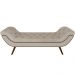 Puff Recamier Decorativo com Tachas 140 cm Santorini P05 Linho Creme - Lyam Decor