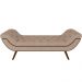 Puff Recamier Decorativo com Tachas 140 cm Santorini P05 Veludo Bege - Lyam Decor