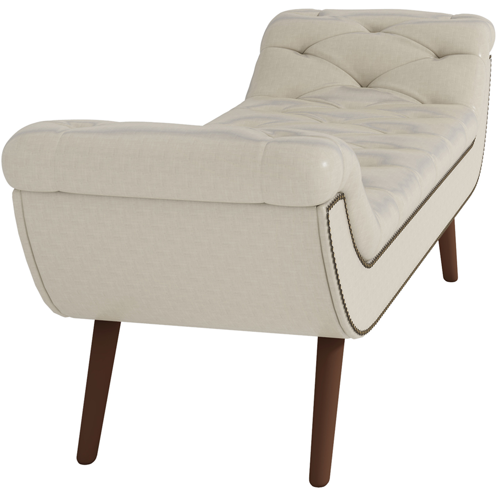 Puff Recamier Decorativo com Tachas 160 cm Santorini P05 Facto Dunas Pérola - Lyam Decor