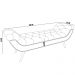 Puff Recamier Decorativo com Tachas 160 cm Santorini P05 Linho Creme - Lyam Decor