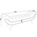 Puff Recamier Decorativo com Tachas 195 cm Santorini P05 Linho Bege - Lyam Decor