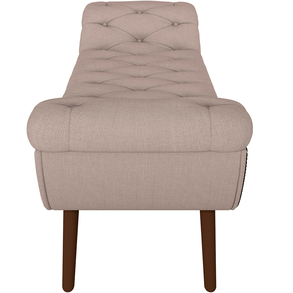 Puff Recamier Decorativo com Tachas 195 cm Santorini P05 Linho Bege - Lyam Decor