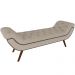 Puff Recamier Decorativo com Tachas 195 cm Santorini P05 Linho Creme - Lyam Decor